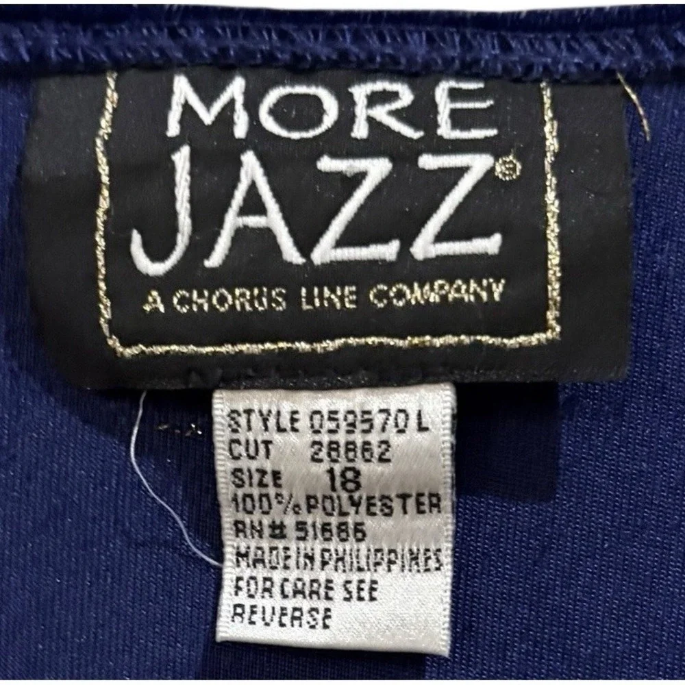 Vtg More Jazz Velvet Choir Dress Navy Blue Long Sleeve Formal Maxi Dress 18 - Picture 7 of 9